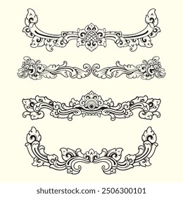 Balinese ornament design vector art