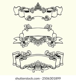 Balinese ornament design vector art