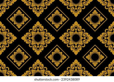 Balinese ornament fabric pattern - royal vector decoration - motif mas-masan 7