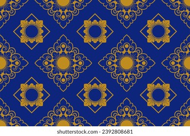 Balinese ornament fabric pattern - royal vector decoration - motif mas-masan 14