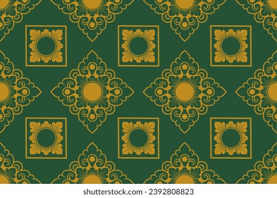 Balinese ornament fabric pattern - royal vector decoration - motif mas-masan 13