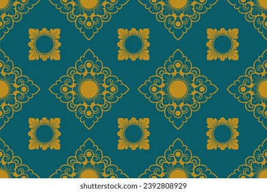 Balinese ornament fabric pattern - royal vector decoration - motif mas-masan 10