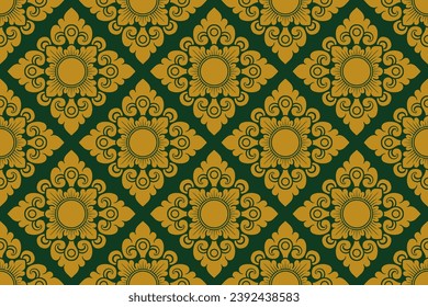 Balinese ornament fabric pattern - Balinese vector decoration - motif mas-masan 2