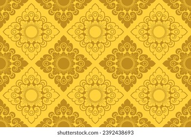 Balinese ornament fabric pattern - Balinese vector decoration - motif mas-masan 3