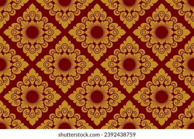 Balinese ornament fabric pattern - Balinese vector decoration - motif mas-masan 1