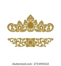 Marco de adorno balinés Vector de Plantilla premium 