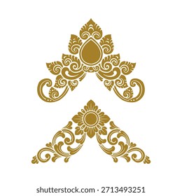 Balinese ornament frame template vector premium 
