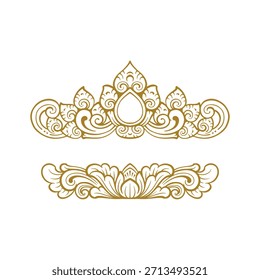 Marco de adorno balinés Vector de Plantilla premium 