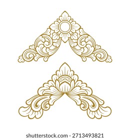 Balinese ornament frame template vector premium 