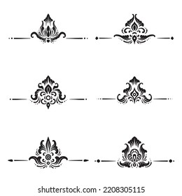 conjunto de vectores de objetos de ornamento balinés 