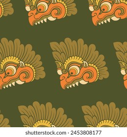 Balinese ornament pattern, royal vector decoration, wallpaper 
