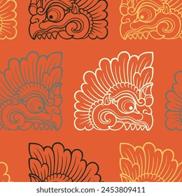 Balinese ornament pattern, royal vector decoration, wallpaper 
