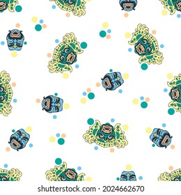 Balinese pattern design print for fabric