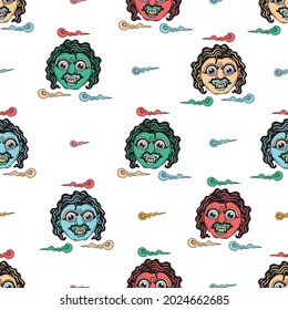 Balinese pattern design print for fabric