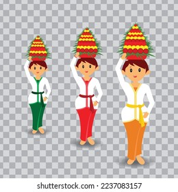 balinese people vector illustration design