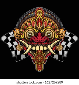 balinese rangda mask design, vector EPS 10