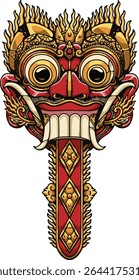 Balinese rangda mask vector illustration