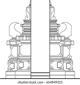 Balinese style of building vector 1