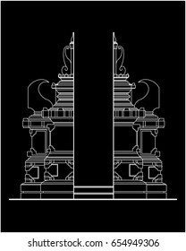 Balinese style of building vector
