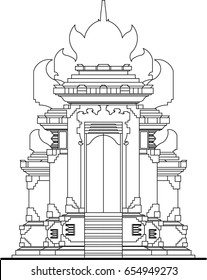 Balinese style of building vector 5