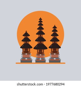 Balinese temple icon building vector 