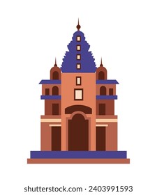 balinese temple illustration vector isolated