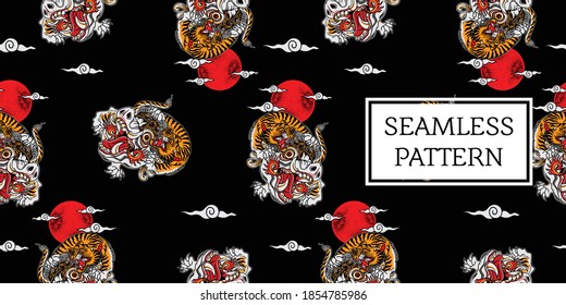 balinese tiger pattern design seamless