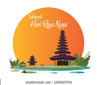 Bali's Day Of Silence And Hindu New Year Vector Illustration, Indonesia Bali's Nyepi Day, Hari Nyepi