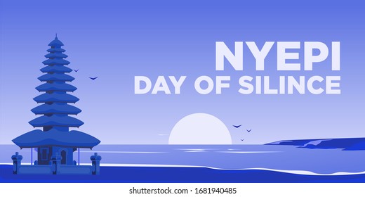 Bali's Day Of Silence And Hindu New Year Vector Illustration, Indonesian Bali's Nyepi Day
