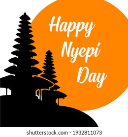 Bali's Day Of Silence And Hindu New Year Vector Illustration