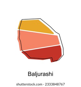 Baljurashi map. vector map of Saudi Arabia capital Country colorful design, illustration design template on white background
