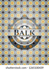 Balk arabic badge background. Arabesque decoration.