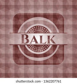 Balk red seamless emblem with geometric background.