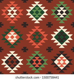 Balkan ethnic seamless vector pattern. Repeating pattern inspired by traditional Bosnian and Serbian embroidery. Perfect for backgrounds, textile, wrapping paper.