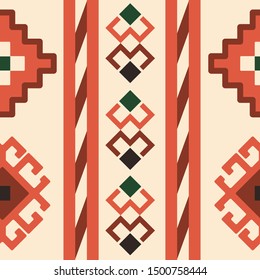 Balkan ethnic seamless vector pattern. Repeating pattern inspired by traditional Bosnian and Serbian embroidery. Perfect for backgrounds, textile, wrapping paper.