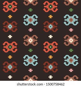 Balkan ethnic seamless vector pattern. Repeating pattern inspired by traditional Bosnian and Serbian embroidery. Perfect for backgrounds, textile, wrapping paper.