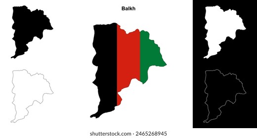 Balkh province outline map set