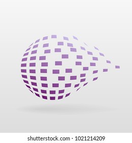 
ball 3d decay effect on a light background