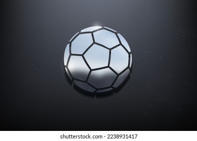 Diseño del logotipo en 3D de la bola, Logotipo de mordaza brillante con pared texturada. Vector realista