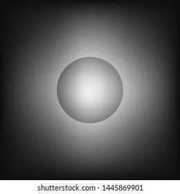 Ball 3d vector illustration. Bauhaus minimal design. Round white shape isolated on black background. Colors and shadows. Modern Art. Vector logo design