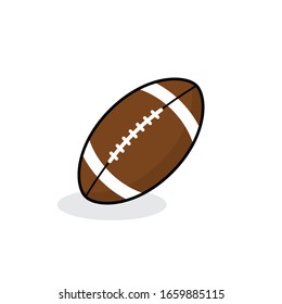 Ball for american football with shadow isolated on white background. Football icon. Vector illustration. EPS10