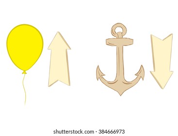 Ball anchor and arrows 