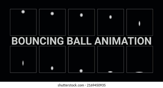 Ball animation. Bouncing ball stretch and squash effect. vector illustration.