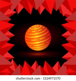 It is a ball and around sharp triangles