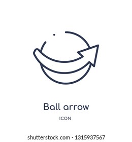 ball arrow icon from sports outline collection. Thin line ball arrow icon isolated on white background.
