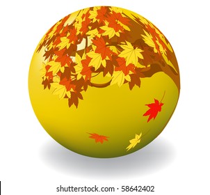Ball with the autumn picture.