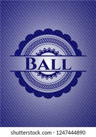 Ball badge with jean texture