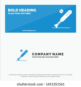 Ball, Baseball, Bat, Sports, Usa SOlid Icon Website Banner and Business Logo Template