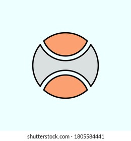 ball, baseball color vector icon, vector illustration
