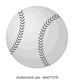 Ball for baseball. Baseball single icon in monochrome style vector symbol stock illustration web.